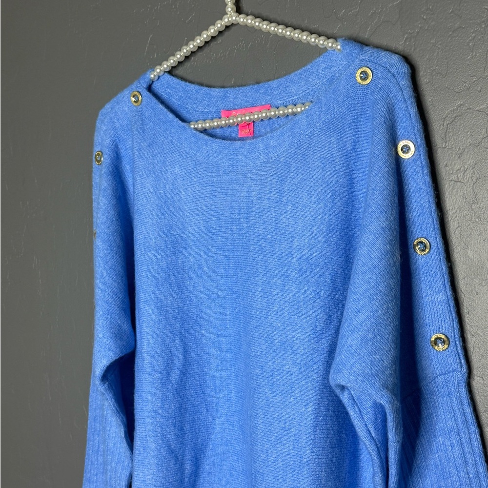 Lily Pulitzer Arna Heathered Abaco Blue Women's Sweater - Picture 5 of 9